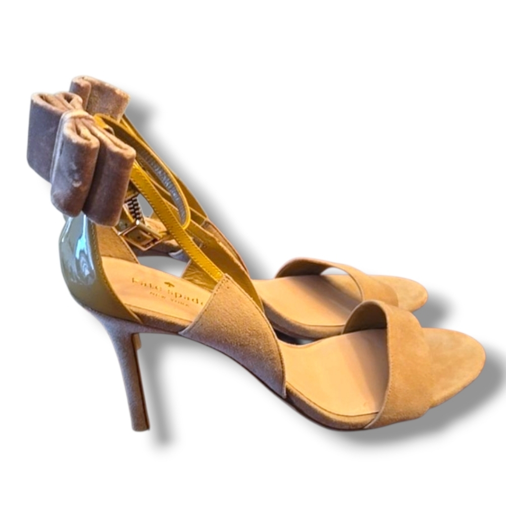 Kate Spade Tan Suede Heels Bow